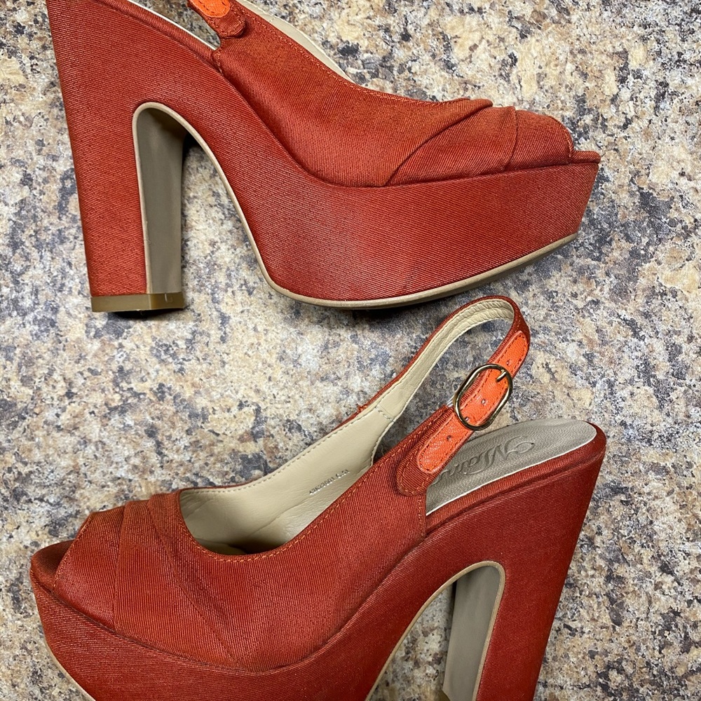Mango Platform Sling Backs, Size 6 - image 4